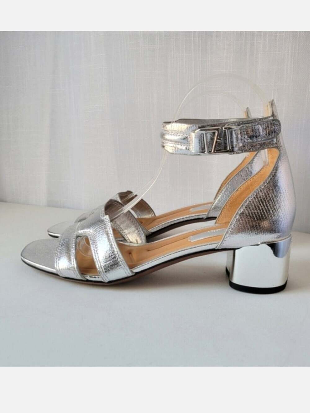 Franco Sarto Nora ankle strap silver sandals size 7.5